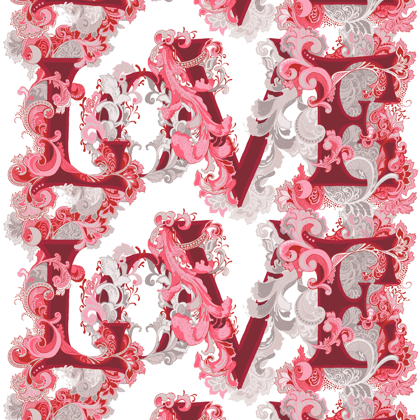 Vallila kangas, Love Pinkki lev. 150cm (V87V)